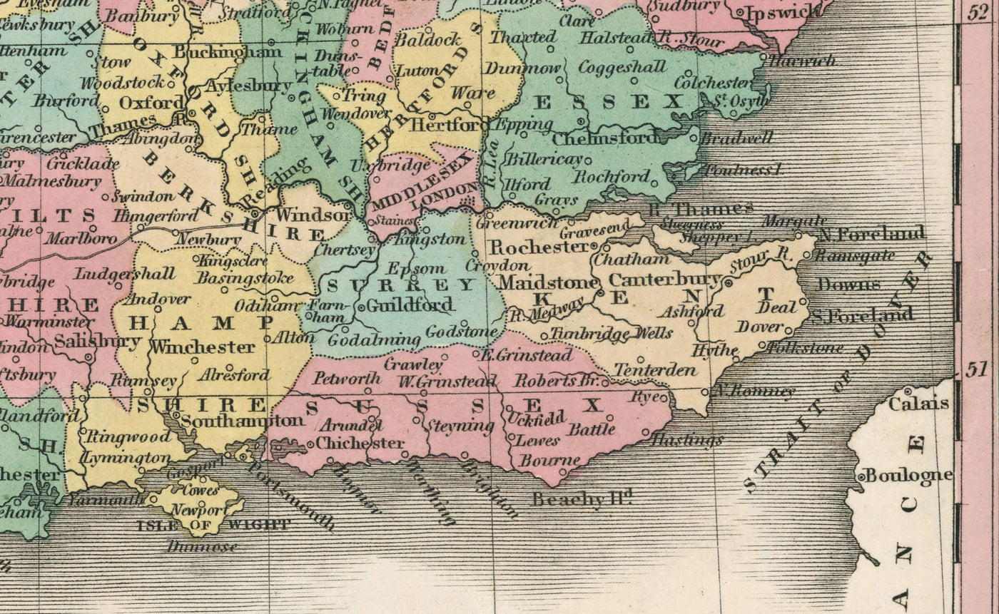 Old Map Of Counties In England And Wales 1827 Historic County Map W The Unique Maps Co 