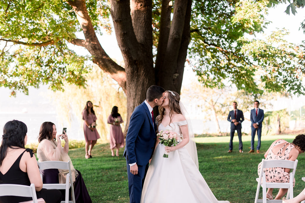 Brock House wedding ceremony north lawn