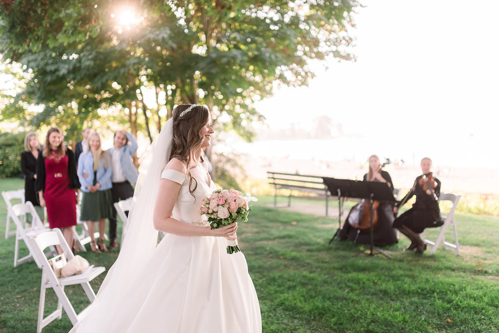 Brock House wedding ceremony north lawn