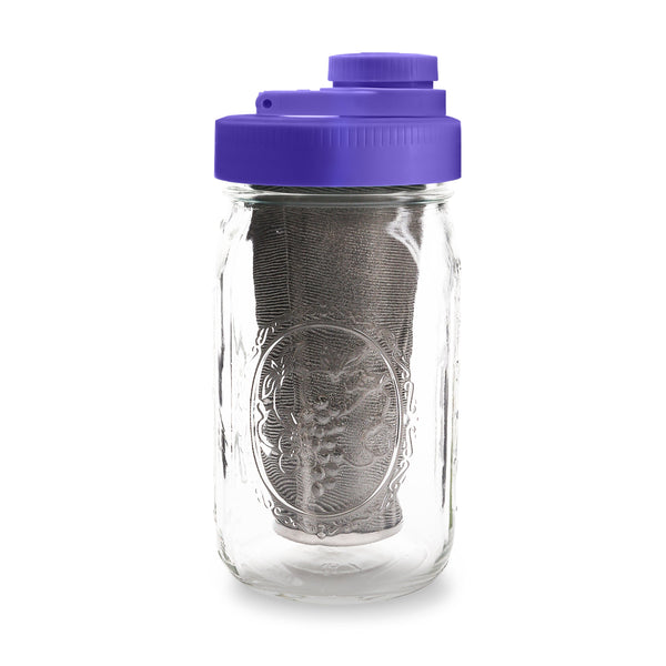 Brewing America Mason Jar Shaker Bottle, Glass Mixer Perfect as