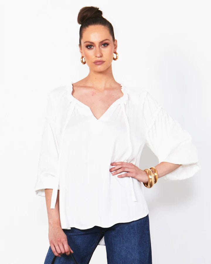 Fate + Becker | Midnight Flyer Top | White - Fix Fashion product image