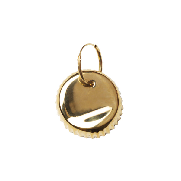 BEER CAP OPENER EARRING, Goldplated