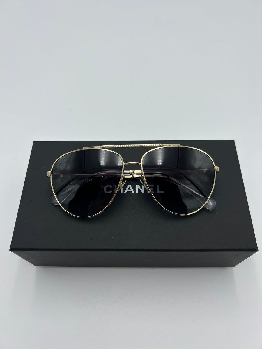 Chanel Pilot Sunglasses CH4279B 60 Grey  Black Sunglasses  Sunglass Hut  Australia