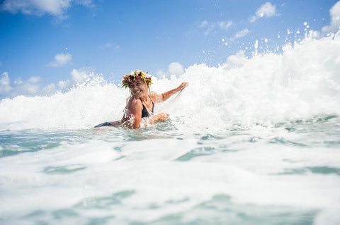 tamba surf company, surfer kauai, gabriela bryan, marina miller photographer, surf, haiku, lei po'o