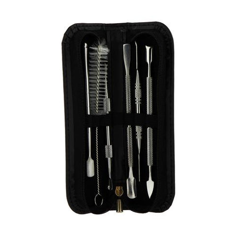 7 piece dab tool kit shovel scraper poker pipecleaner black stainless steel