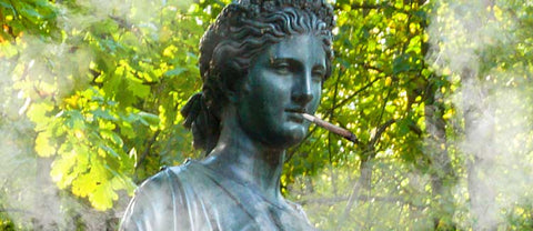 Smoking statue