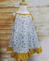 Size 3 Poppy Dress Mustard and Blue Floral