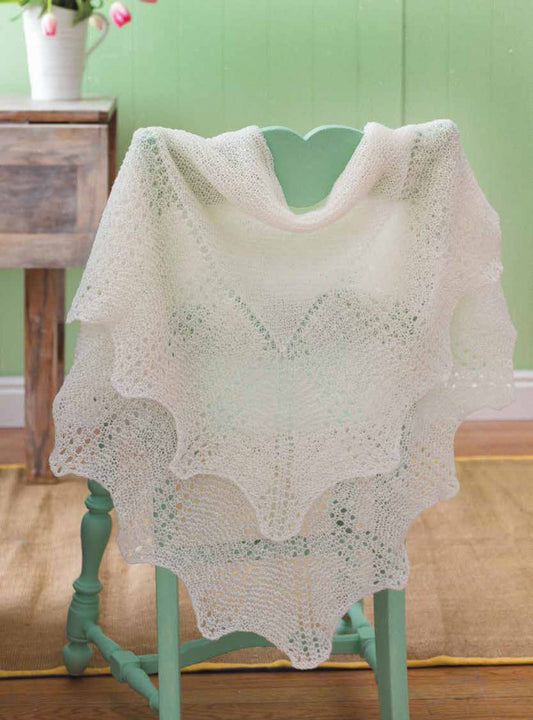 Fluted Lace Shawl Knitting Pattern – Long Thread Media