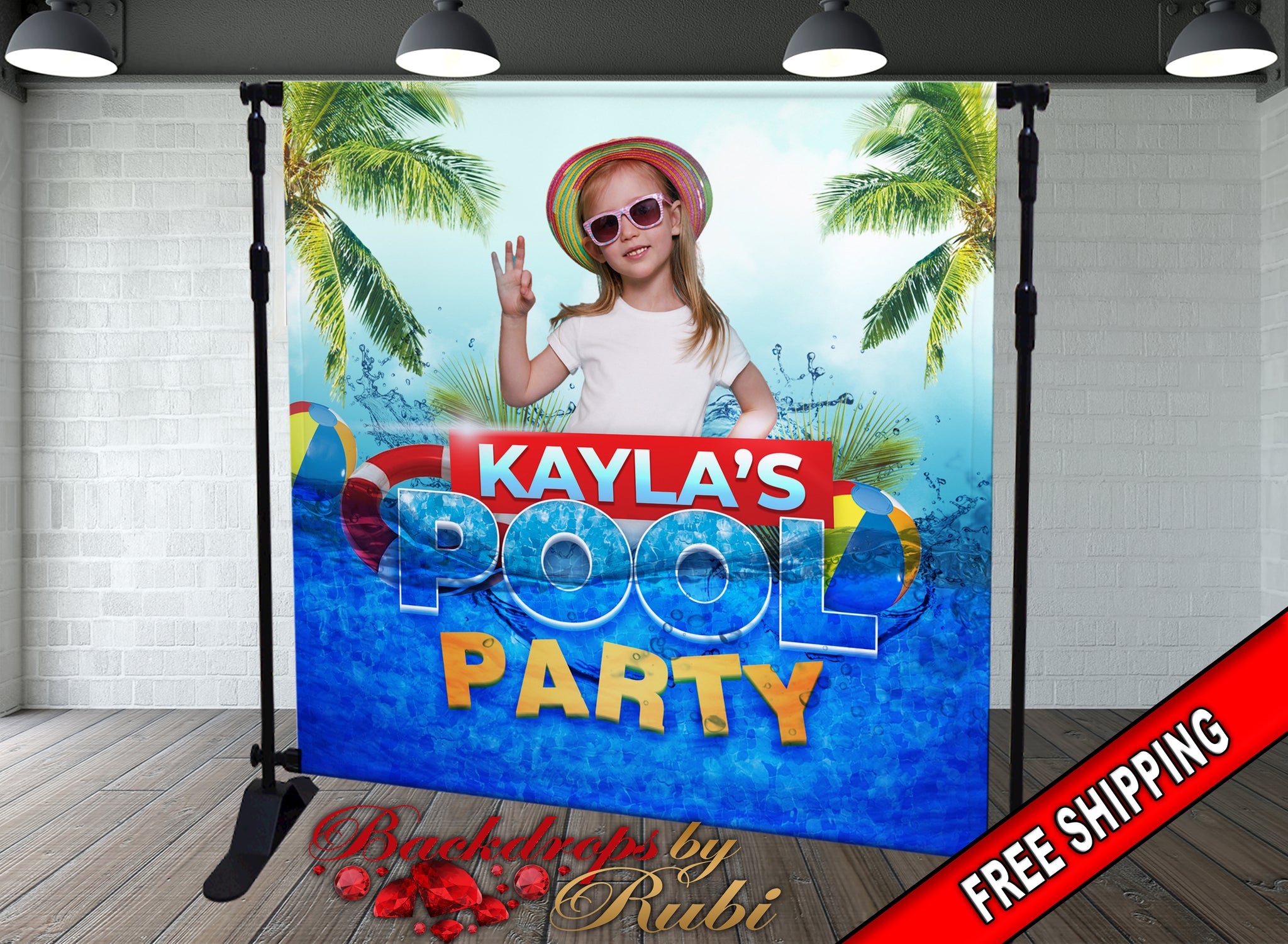 Pool Party Backdrop, Summer Pool Party Banner, Pool Party Background, –  BackdropsbyRubi