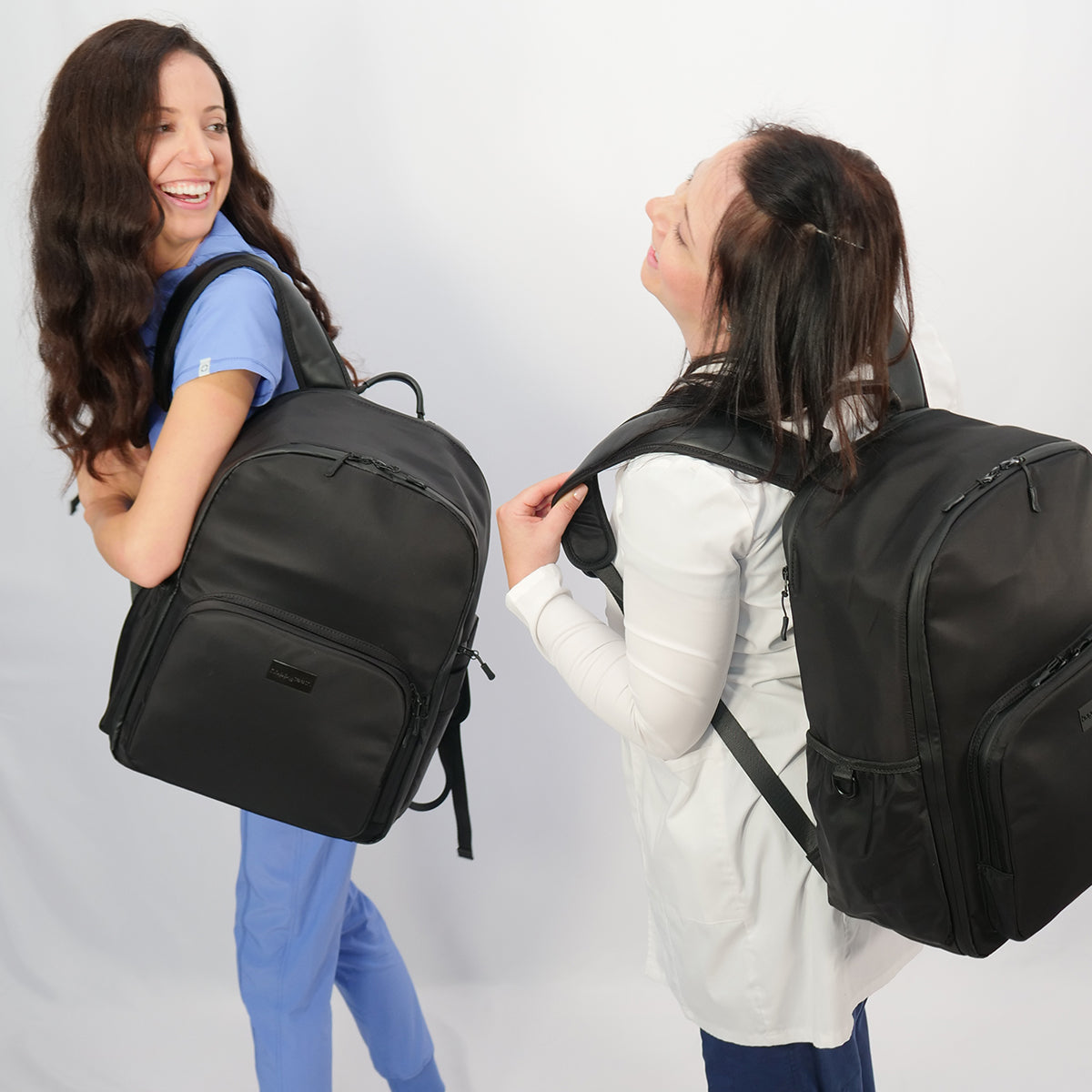 doctor and nurse with happyteeth backpacks
