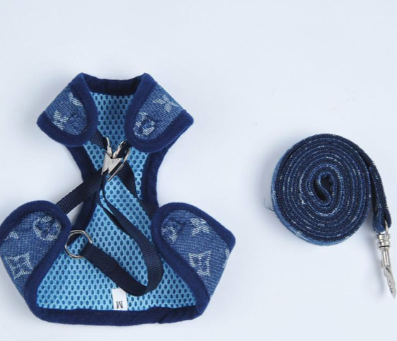 Chloe&#39;s Cozy Collection| Blue Gucci Harness with flower – Chloe’s Cozy Collection