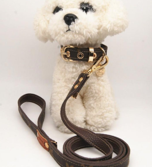 Chloe&#39;s Cozy Collection| Louis Vuitton Inspired Monogramed Collar and Leash Set – Chloe’s Cozy ...