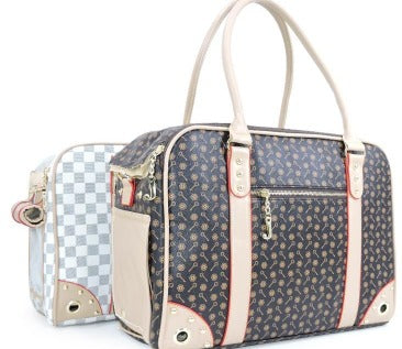 Chloe&#39;s Cozy Collection| Louis Vuitton inspired dog carrier in white check pattern – Chloe’s ...