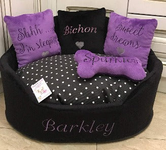 purple dog bed