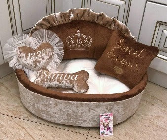 brown dog bed