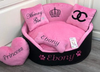 pink dog bed