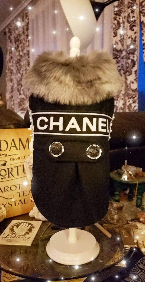 chanel dog coat