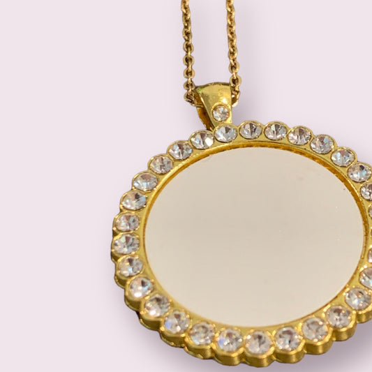 Large Round Diamond Necklace – Sublimation Blanks & More