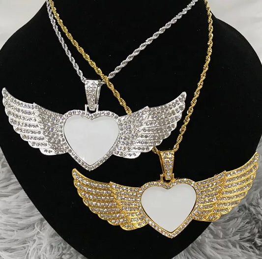 sublimation blank necklaces pendants with drill fashion mom women necklace  pendant jewelry 20pcs/lot