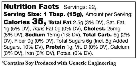 nutrition facts label for Stonewall Kitchen Key Lime Curd