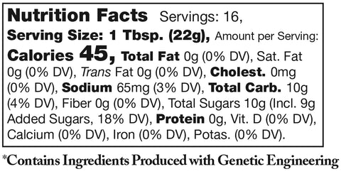 nutrition facts label for Stonewall Kitchen Bourbon Bacon Jam