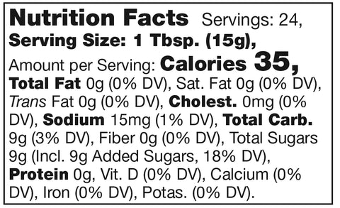 nutrition facts label for stonewall kitchen hot pepper cranberry jelly