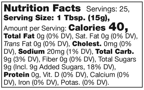 nutrition facts label for stonewall kitchen red pepper jelly