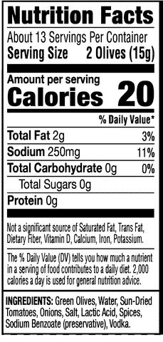Tillen Farms Bloody Mary Olives Nutrition Facts