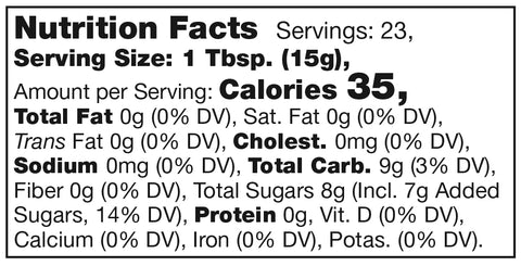 Stonewall Kitchen Blood Orange Marmalade Nutrition Facts Label SKU 101349