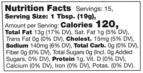Stonewall Kitchen Chipotle Aioli Nutrition Facts SKU 111323