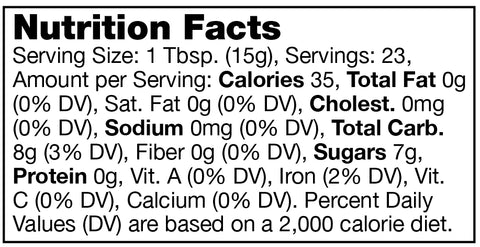 Stonewall Kitchen Fig & Ginger Jam Nutrition Facts SKU 101320