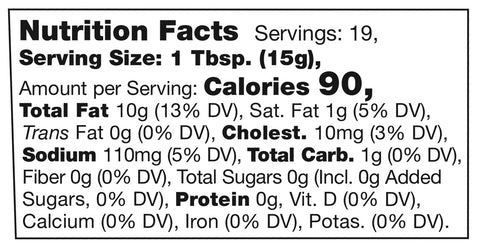 Stonewall Kitchen Habanero Mango Aioli Nutrition Facts SKU 111309