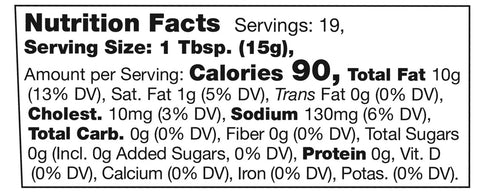 Stonewall Kitchen Horseradish Aioli Nutrition Facts SKU 111311