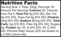 Stonewall Kitchen Pineapple Chipotle Salsa Nutrition Facts SKU 261602