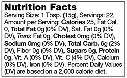 Stonewall Kitchen Strawberry Champagne Jam Nutrition Facts SKU 101362