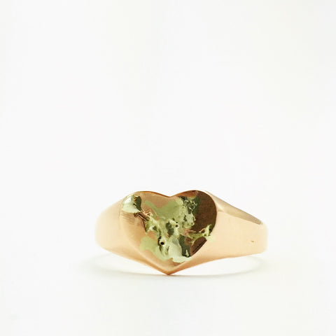 Heart ring, white gold, yellow gold