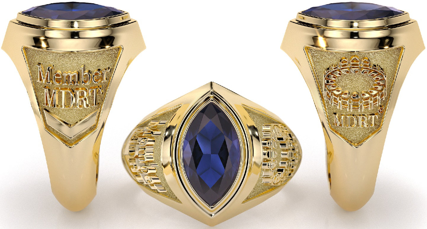 2022 Ladies' 10K Gold Member Ring with Blue Sapphire