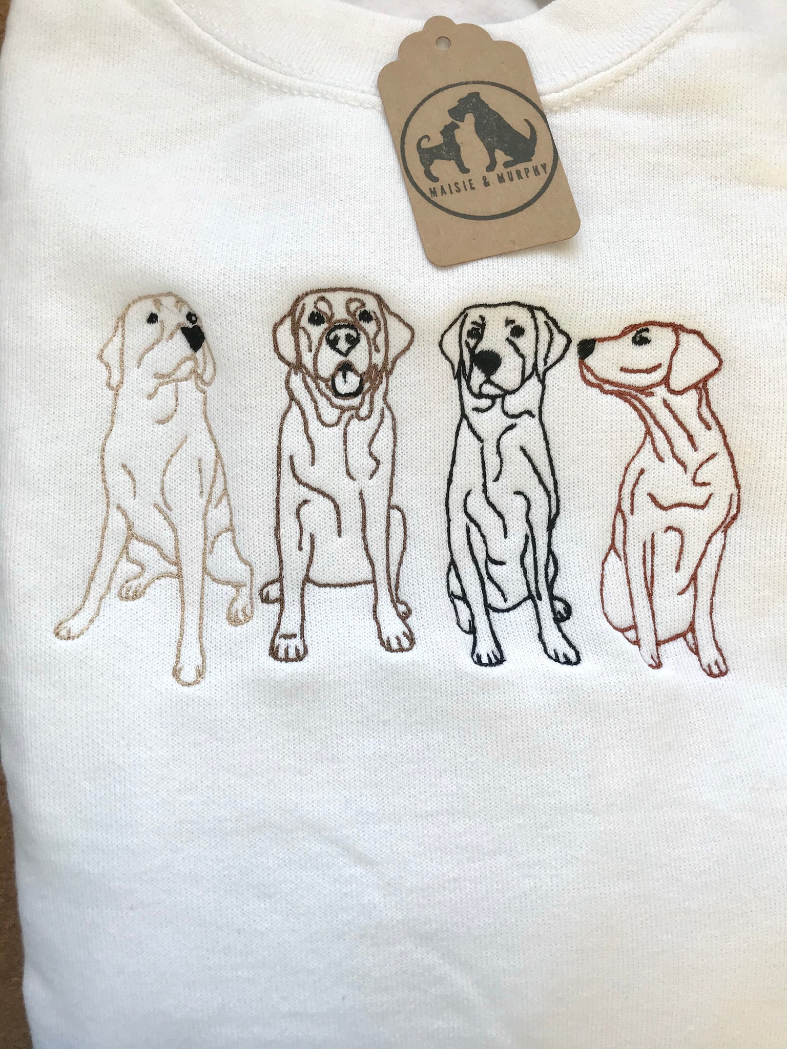 Embroidered Labrador Sweatshirt - Gifts for yellow, chocolate