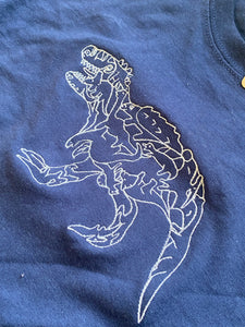 OLD STOCK Dinosaur T-shirt- navy- 3XL