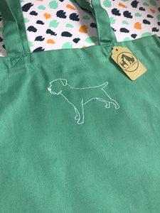 Embroidered Border Terrier Tote Bag- sustainable gifts