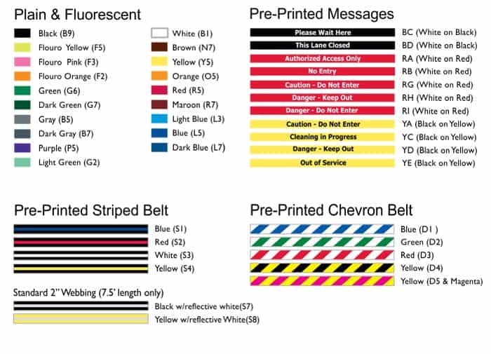 Tensabarrier all belt colors