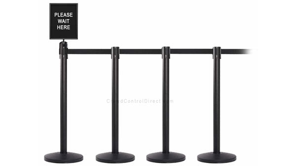 Set of 4 - Belt Stanchions with Signage