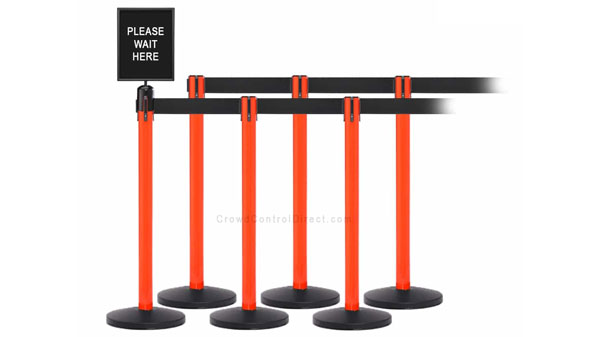 Set of 6 - Belt Stanchions with Signage