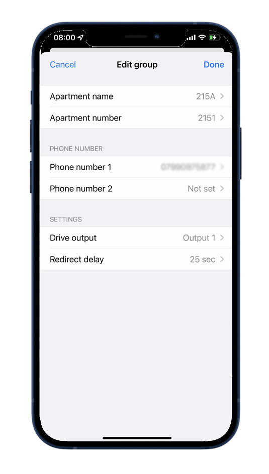 ControlFreqUK (app stores) – Apartment intercom settings