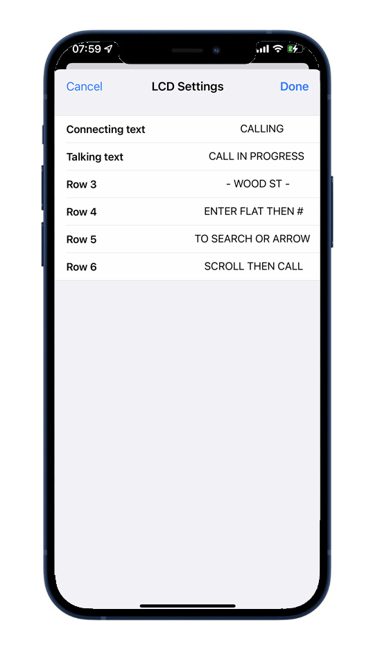 ControlFreqUK (app stores) – LCD Screen Settings