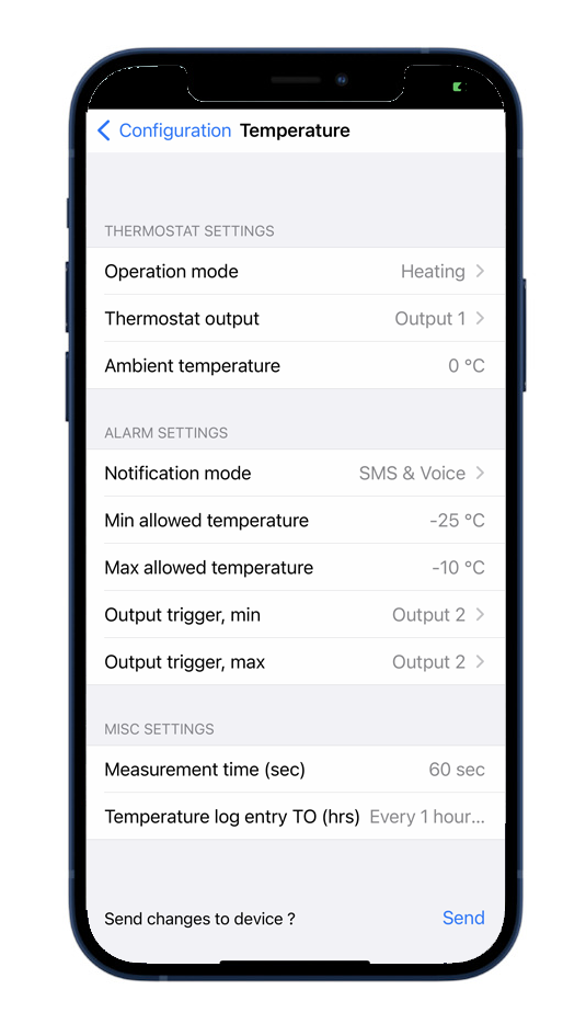 ControlFreqUK (app stores) – Temperature settings