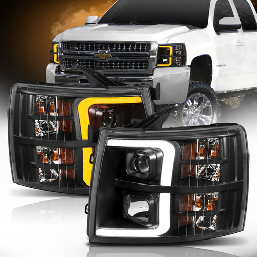 ANZO 07-13 Chevrolet Silverado 1500/2500/3500 Proj Headlights w