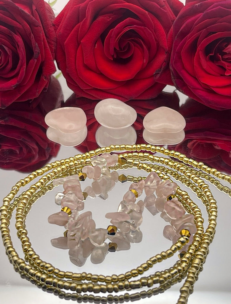 ROSE QUARTZ. (Heart Chakra) – Soul Tie Waistbeads