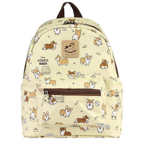 Cream Corgi Puppy Small Backpack