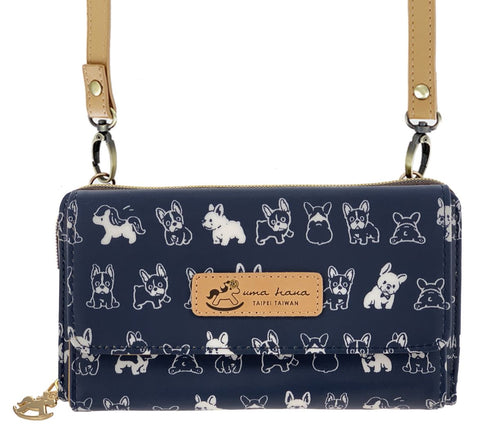 Crossbody Shoulder Wallet Purse With Cute French Bulldog Design